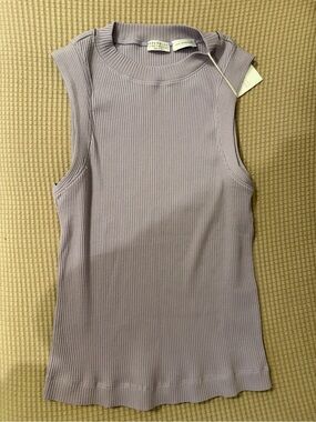 Brunello Cucinelli Lavender Ribbed Sleeveless Tank M NWT